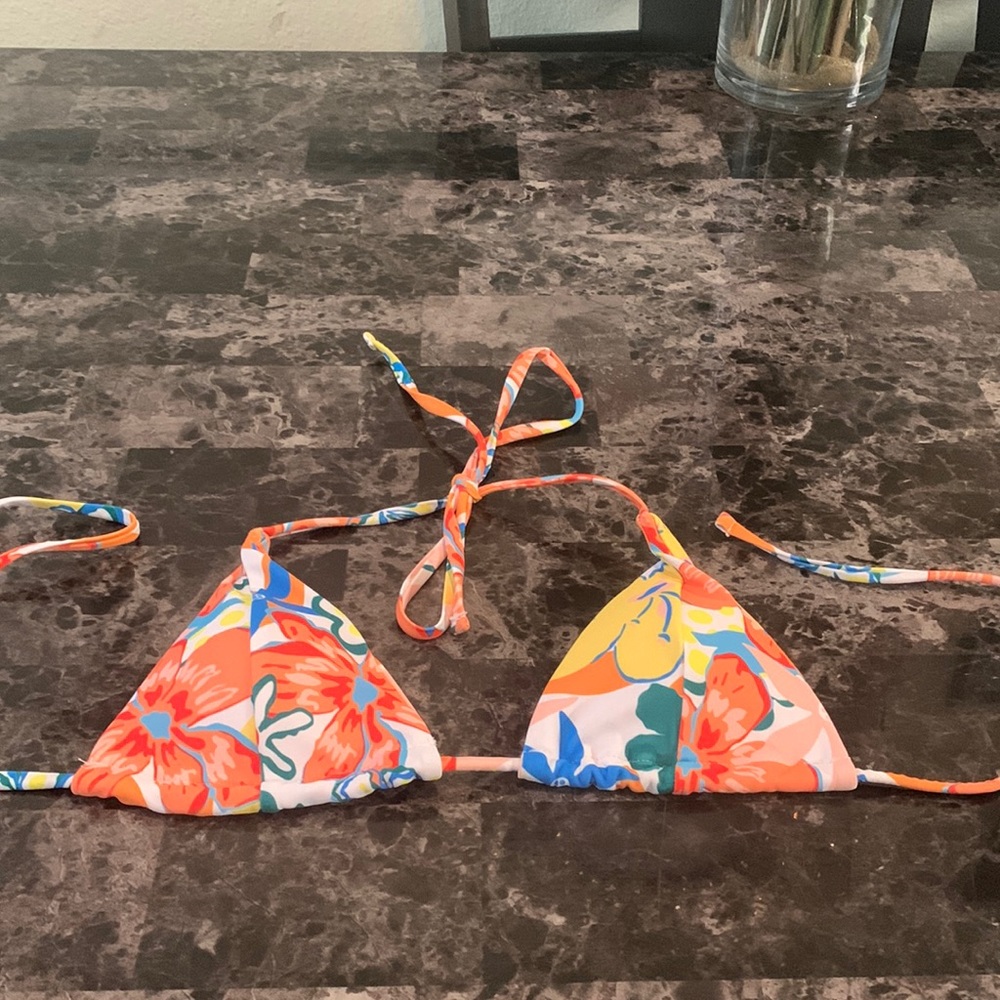 Colorful flower bikini top